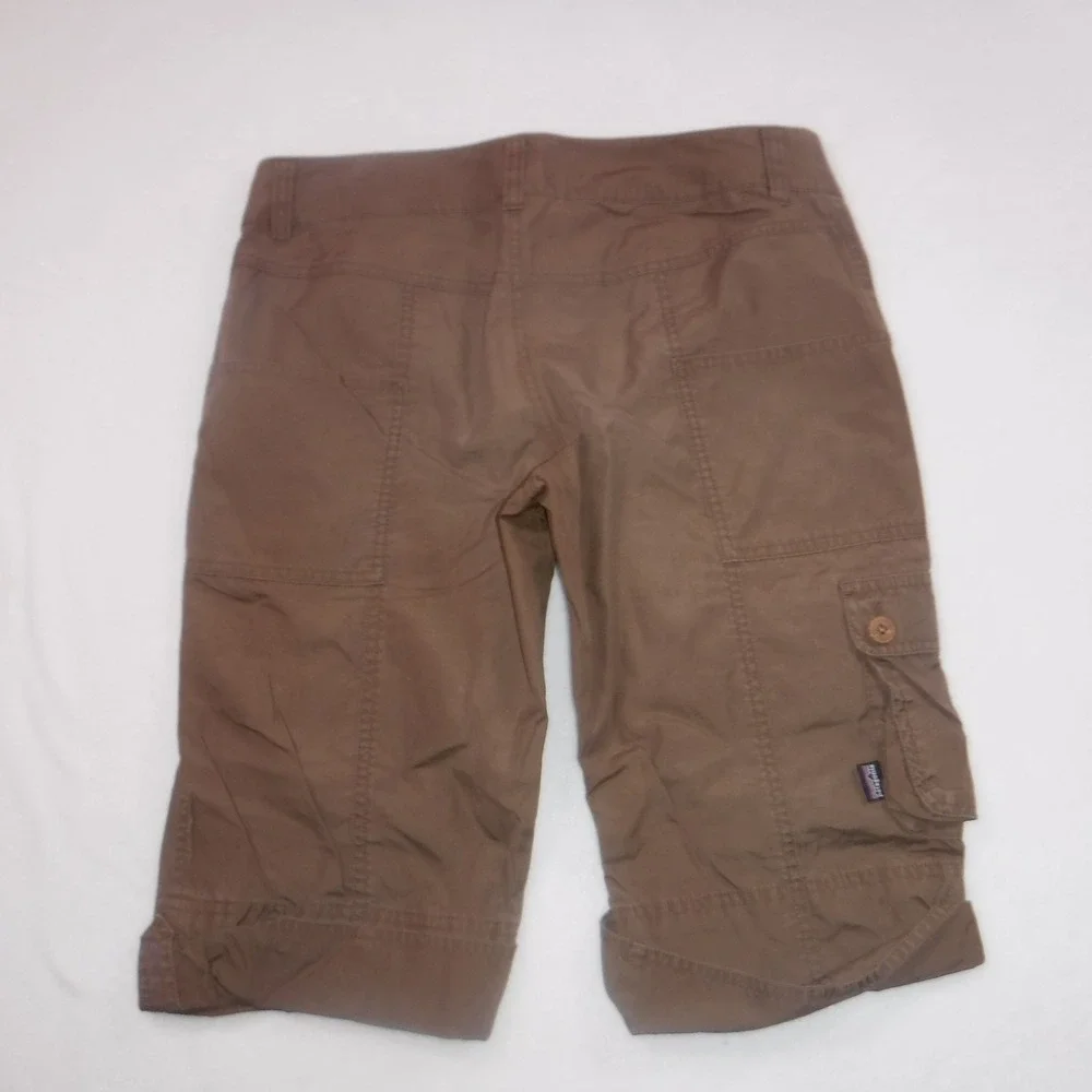 Patagonia Water Girl Brown Organic Cotton Cargo Shorts Womens 6 Hiking Utility‎